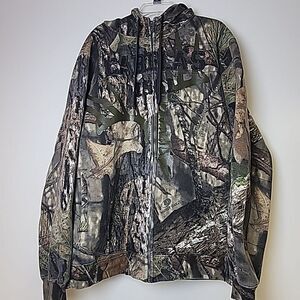 Cabela's Full Zip Hooded Mens XL Mossy Oak Break-Up Country Camo‎ Fleece Hunting